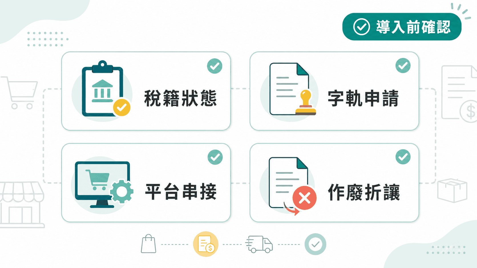 網路開店導入電子發票前的稅籍、字軌、平台串接與作廢折讓檢查清單