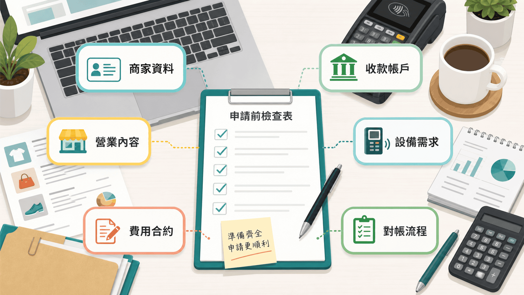 刷卡機申請前的資料準備檢查表
